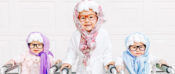 old lady kid costume