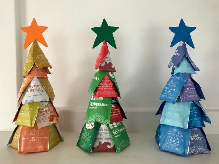 tea bag christmas tree DIY