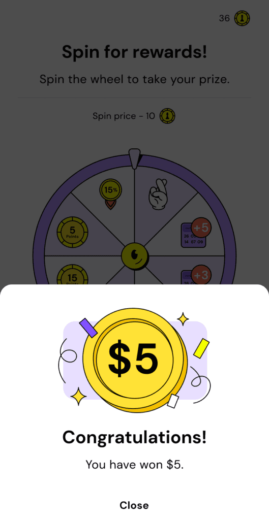 spin the wheel reward