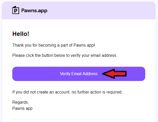 pawns email verification