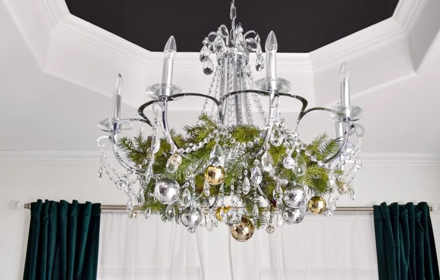 ornament chandelier diy