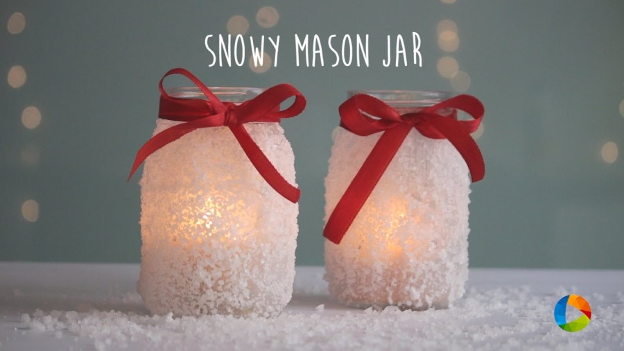 snowy mason jars diy