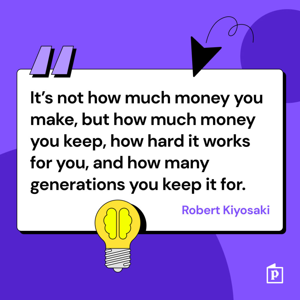 Frase de Robert Kiyosaki sobre como economizar dinheiro