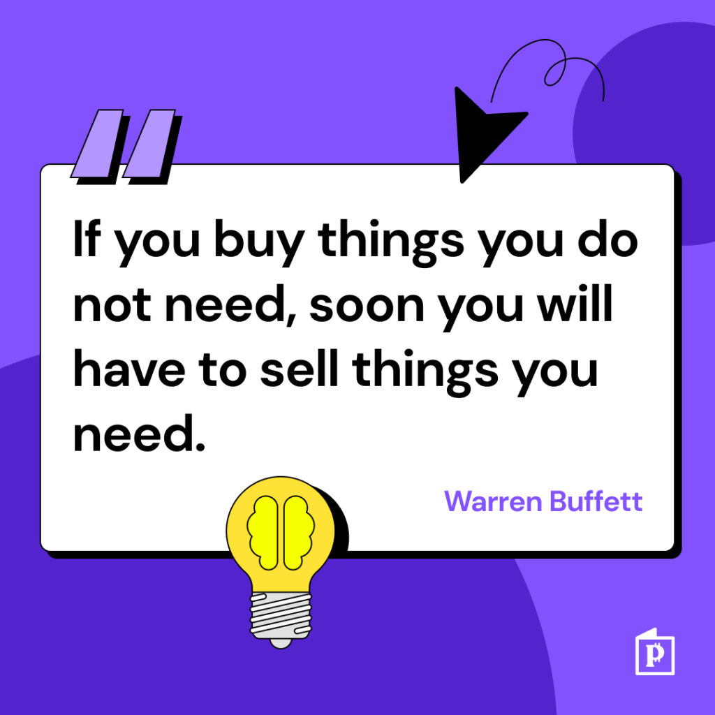 Warren Buffet quote on saving money