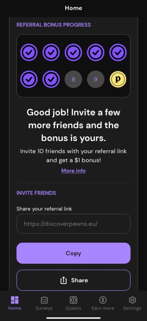 pawns.app referral bonus